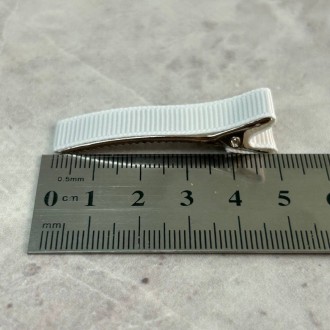 Затискач для волосся уточка (крокодильчик) металевий з репсовою стрічкоюЗаготовк. . фото 5
