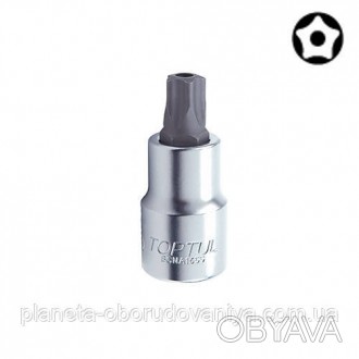 Головка з насадкою 5-гранною TOPTUL TORX T20 37 мм 1/4" з отвором BCNA0820. . фото 1