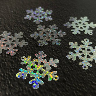 Снежинка пайетка Материал: пластик Цвет: на фото и в названии Размер: 4,5 см Цен. . фото 2