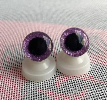 3D очі для іграшок, діаметр 16 мм + кріплення, ціна за пару фіолетові. . фото 1