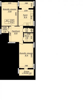 Пропонуємо велику двосторонню двокімнатну квартиру у  введеному в експлуатацію б. . фото 2