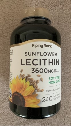 Лецитин соняшниковий без ГМО 3600 мг в порції, 240 швидкорозчинних гелевих капсу. . фото 2
