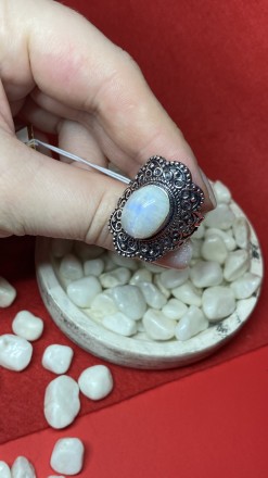  Пропонуємо Вам неперевершене кільце з чарівно-прекрасним місячним каменем . Інд. . фото 4
