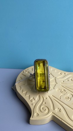  Пропонуємо Вам вишукану каблучку з каменем лимонний кварц в сріблі. 17,5 розмір. . фото 8