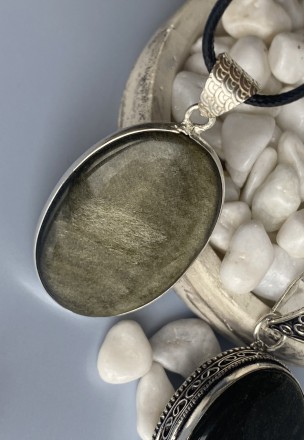  Пропонуємо Вам підвісок (кулон) з натурального золотистого обсидіану в сріблі. . . фото 5