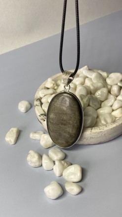  Пропонуємо Вам підвісок (кулон) з натурального золотистого обсидіану в сріблі. . . фото 3
