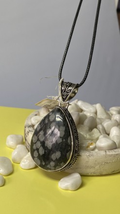  Пропонуємо Вам придбати кулон з натуральним каменем сніговий обсидіан в сріблі.. . фото 9