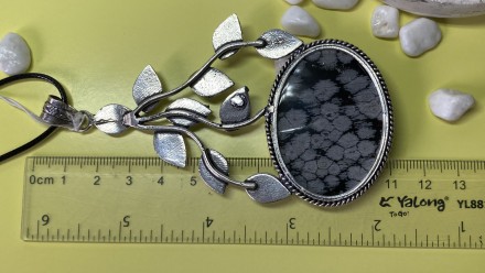  Пропонуємо Вам придбати кулон з натуральним каменем сніговий обсидіан в сріблі.. . фото 10