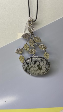  Пропонуємо Вам придбати кулон з натуральним каменем сніговий обсидіан в сріблі.. . фото 7