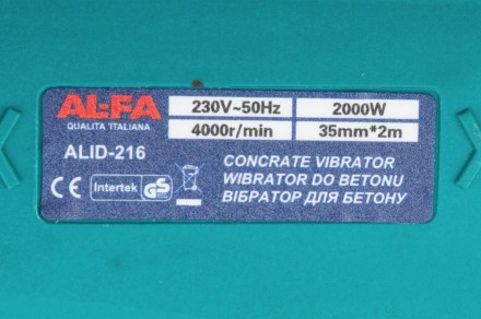 Глубинный вибратор для бетона Al-Fa alid216 - это очень полезное устройство, нео. . фото 6