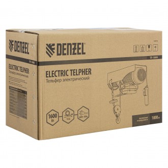 Тельфер, лебедка электрическая 1200 кг TF-1200 Denzel
 Электрический тельфер Den. . фото 10