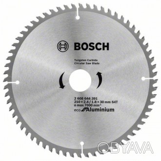 Пильный диск Bosch Eco for Aluminium предназначен для чистого реза дерева, пласт. . фото 1