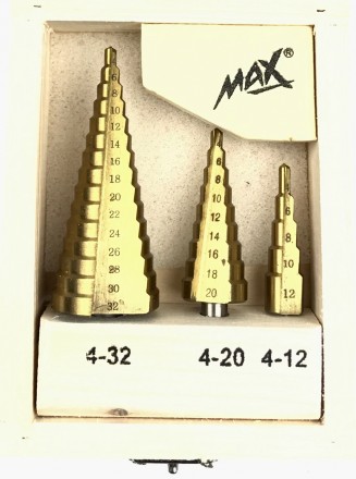 Ступенчатые сверла MAX
 
Ступенчатые сверла MAX из быстрорежущей стали (HSS) с п. . фото 3