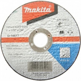 Отрезной диск по металлу Makita 125 мм (D-18677d):
преимущества
 
Характеризуетс. . фото 3