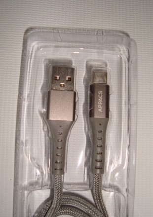 Кабель APPACS U210 for Samsung USB - TYPE-C 3A 1 м quick charging Gray
Кабель A. . фото 3