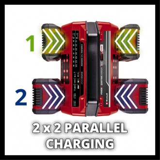 
Обзор
 
Зарядное устройство для четырех аккумуляторов Einhell 2x2 Power X-Quatt. . фото 4
