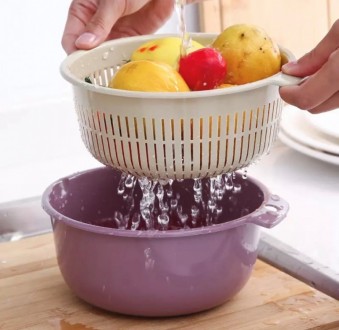 Миска-друшляк для миття овочів і фруктів
Практична і зручна у використанні миска. . фото 2