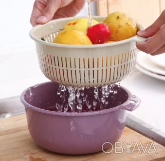 Миска-друшляк для миття овочів і фруктів
Практична і зручна у використанні миска. . фото 1