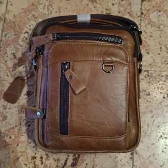 Брендові чоловіча сумка через плече зі 100% натуральної шкіри від фірми
-Laoshi. . фото 9