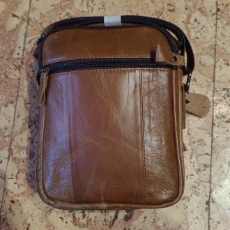 Брендові чоловіча сумка через плече зі 100% натуральної шкіри від фірми
-Laoshi. . фото 10