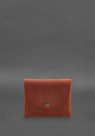 Шкіряний гаманець mini 3.0 (кард-кейс) світло-коричневий Crazy Horse має лаконіч. . фото 2