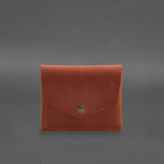 Шкіряний гаманець mini 3.0 (кард-кейс) світло-коричневий Crazy Horse має лаконіч. . фото 7