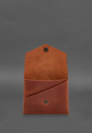 Шкіряний гаманець mini 3.0 (кард-кейс) світло-коричневий Crazy Horse має лаконіч. . фото 3