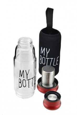  My Bottle стеклянная бутылка c заварником 420 мл – это стильная стеклянная буты. . фото 4