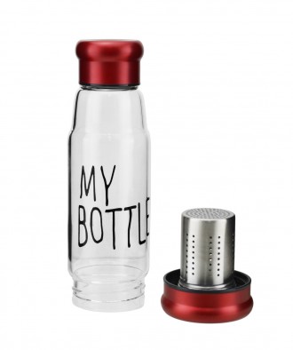  My Bottle стеклянная бутылка c заварником 420 мл – это стильная стеклянная буты. . фото 5