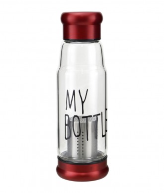  My Bottle стеклянная бутылка c заварником 420 мл – это стильная стеклянная буты. . фото 2
