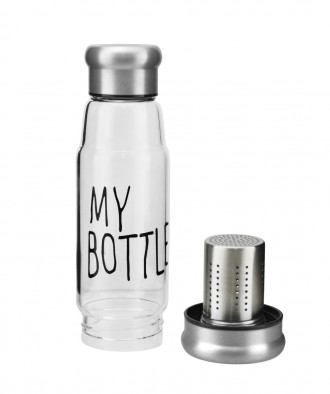  My Bottle стеклянная бутылка c заварником 420 мл – это стильная стеклянная буты. . фото 4