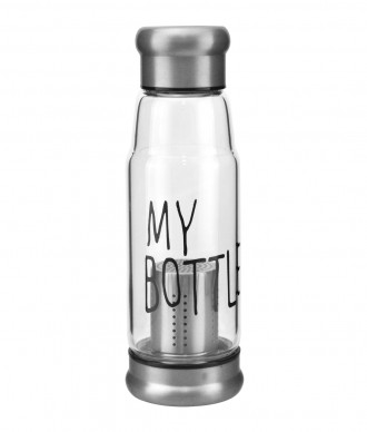  My Bottle стеклянная бутылка c заварником 420 мл – это стильная стеклянная буты. . фото 2