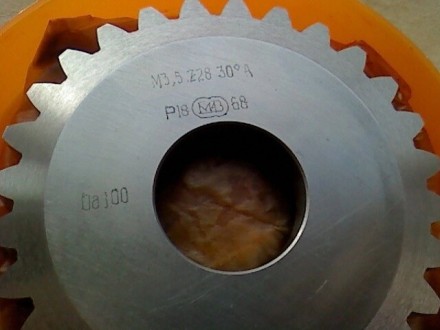Долбяк М3.5, Z28, 30 градусов, Р18, делительный диаметр 100мм. Класс АГОСТ(6762). . фото 9