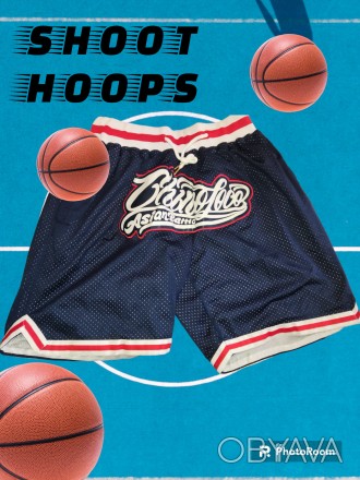 Баскетбольные шорты NCAA Horth Carolina, размер-S, длина-48см, пояс 33-40см, два. . фото 1
