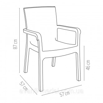 Крісло з підлокітниками зі штучного ротанга турецького виробника Irak Plastik ви. . фото 4