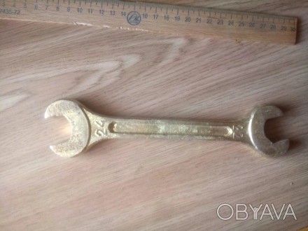 Ключ 22 х 24 гаечный, рожковый, искробезопасный, взрывобезопасный, советский.Дли. . фото 1