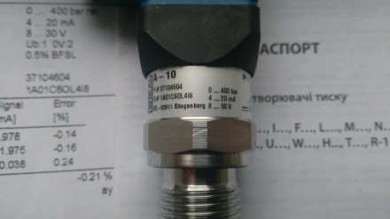 Преобразователь давления Wika 400 барРезьба штуцера G 1/2Клас точности 0,5% BFSL. . фото 4