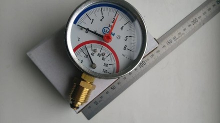 Термоманометр ТМ-2У 0-6 бар температура 0-120 град. СДиапазон измирений 0-6 барД. . фото 5