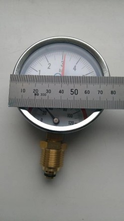Термоманометр ТМ-2У 0-6 бар температура 0-120 град. СДиапазон измирений 0-6 барД. . фото 4