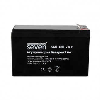 
Особенности аккумуляторной батареи (АКБ) SEVEN 12В/7Ач: Аккумуляторная батарея . . фото 2