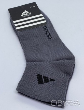 
Шкарпетки чоловічі спортивні середні з принтом "Adidas" . Зручні, повітропроник. . фото 1