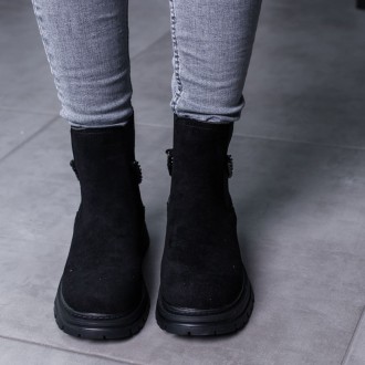 Женские ботинки черные Gunpowder 3459 Ботинки женские выполнены из искусственной. . фото 3
