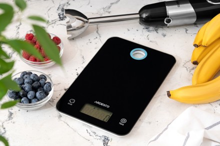 Кухонные весы черного цвета для измерения ингредиентов и мелких продуктов. Модел. . фото 6