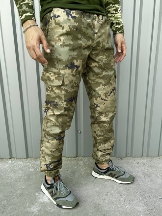 Чоловічі тактичні штани зсу літні, військові штани карго з кишенями та з манжета. . фото 3