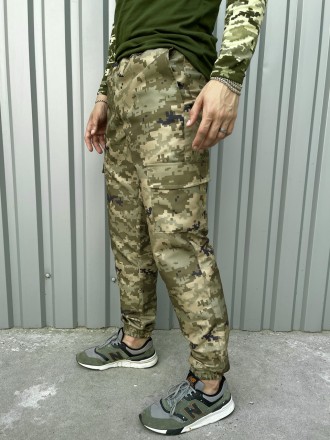 Чоловічі тактичні штани зсу літні, військові штани карго з кишенями та з манжета. . фото 5