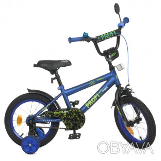 Велосипед дитячий PROF1 14д. Y1472 Dino, SKD45, дзвінок, ліхтар, доп.колеса, тем. . фото 1