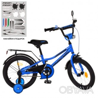 Велосипед дитячий PROF1 18д. Y18223 Prime, дзвінок, дод. колеса, синій.. . фото 1