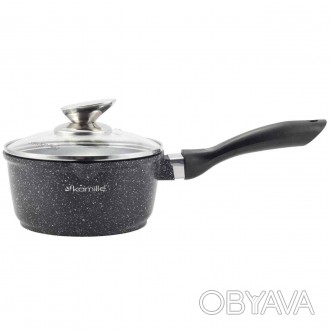 Ківш з кришкою та мармуровим покриттям з литого алюмінію 16 х 8 см Kamille KM-44