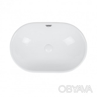 Роковина Qtap Leo QT11114028W виготовлена ​​з якісної кераміки білого кольору ов. . фото 1