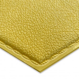 Декоративный самоклеящийся шестиугольник под кожу темно желтый 200x230мм (1101)
. . фото 4